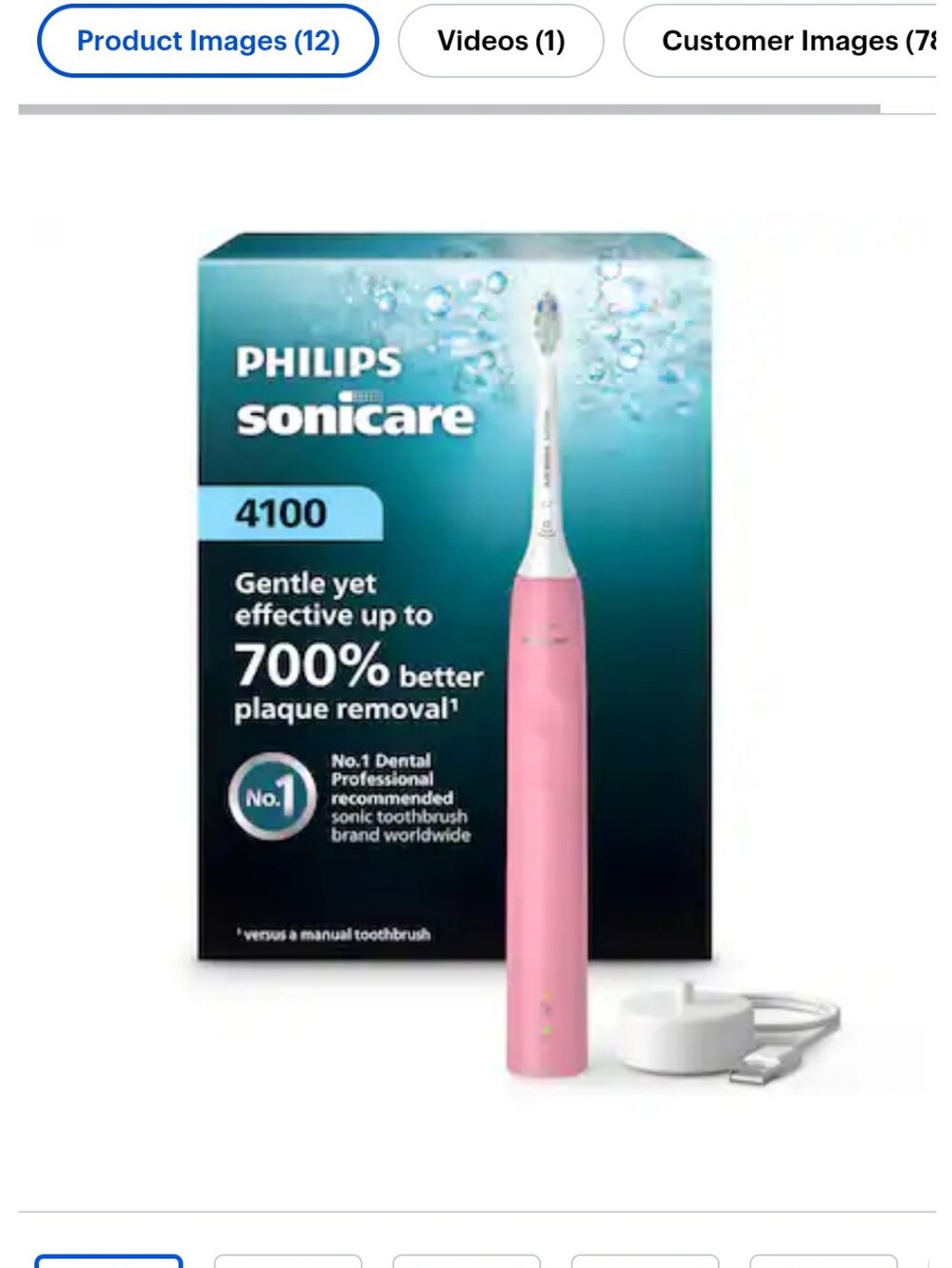 NWT Philips Sonicare 4100 Electric Toothbrush - Pink